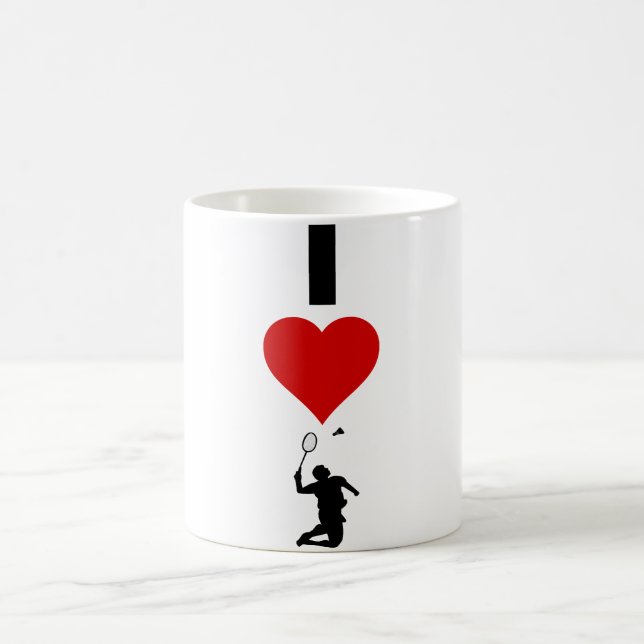 Mug J'aime le badminton (vertical) (Centre)