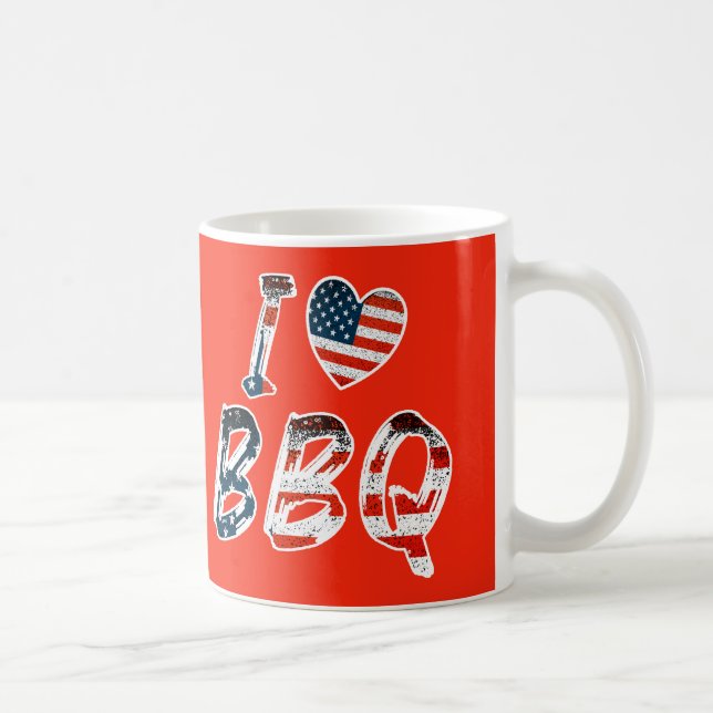 Mug J'aime le barbecue, patriotique américain (Droite)