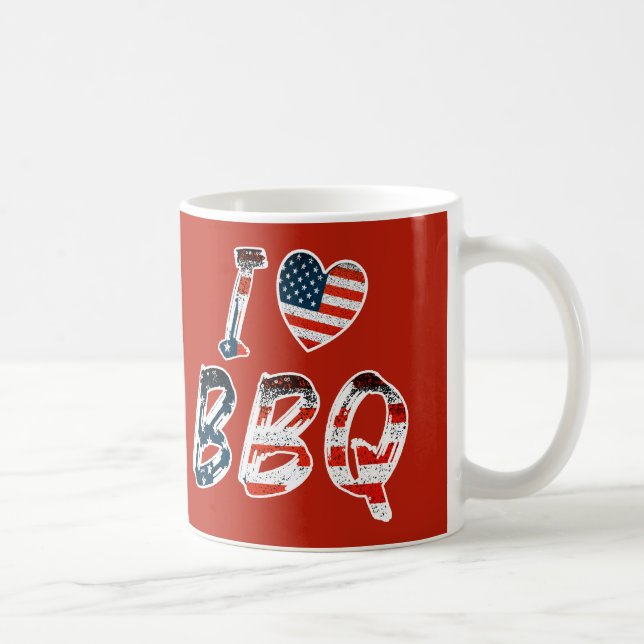 Mug J'aime le barbecue, patriotique américain (Droite)
