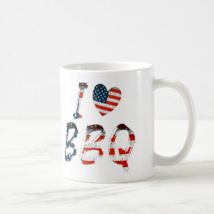 Mug J'aime le barbecue, patriotique américain