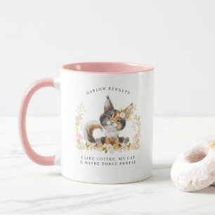 Mug J'Aime Le Café, Mon Chat Et 3 Personnes  Monogramm