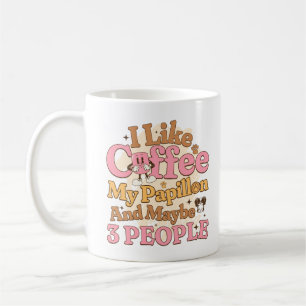 Mug J'Aime Le Café Mon Papillon Et Peut-Être 3 Personn
