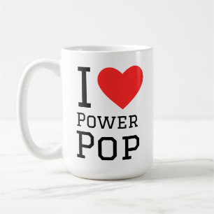 Mug J'aime le carré pop de puissance autocollant