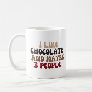 Mug J'aime le chocolat et peut-être 3 personnes