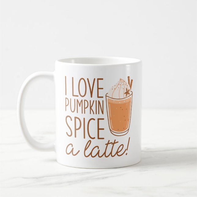 Mug J'Aime Le Citrouille Épice Un Latte (Gauche)
