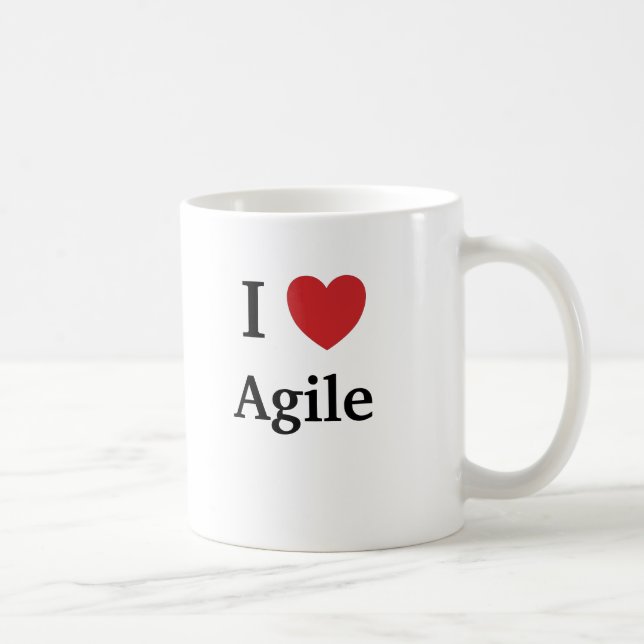 Mug J'aime le coeur agile je citation de chef de (Droite)