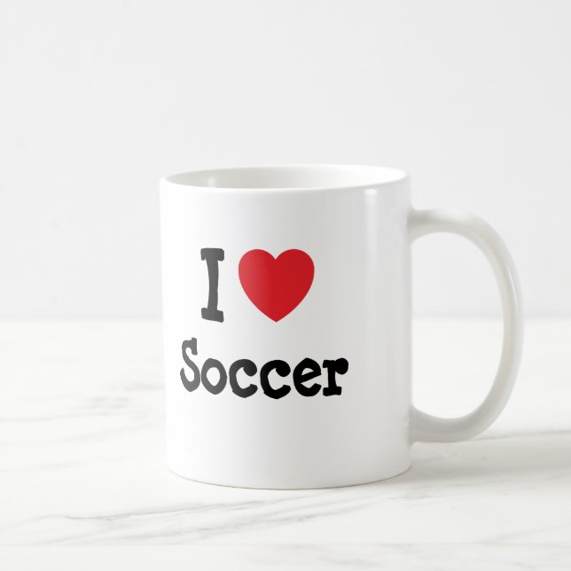 Mug J'aime le coeur de football personnalisé (Droite)