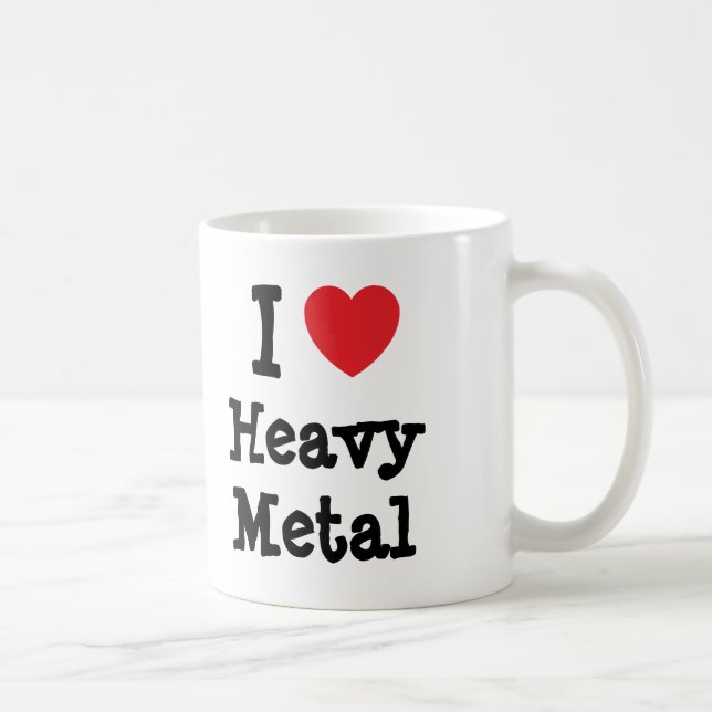 Mug J'aime le coeur de Heavy Metal personnalisé (Droite)