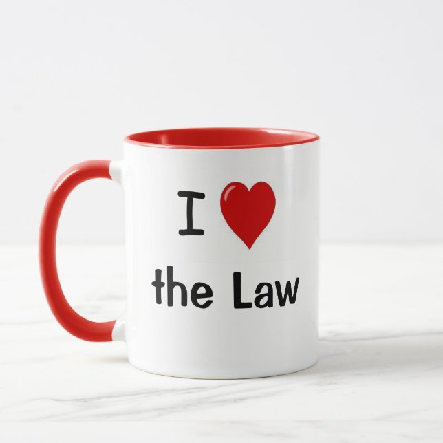 Mug J'aime le coeur de la loi I la citation d'avocat (Gauche)