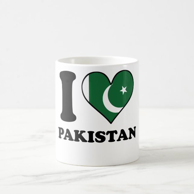 Mug J'aime le coeur pakistanais de drapeau du Pakistan (Centre)