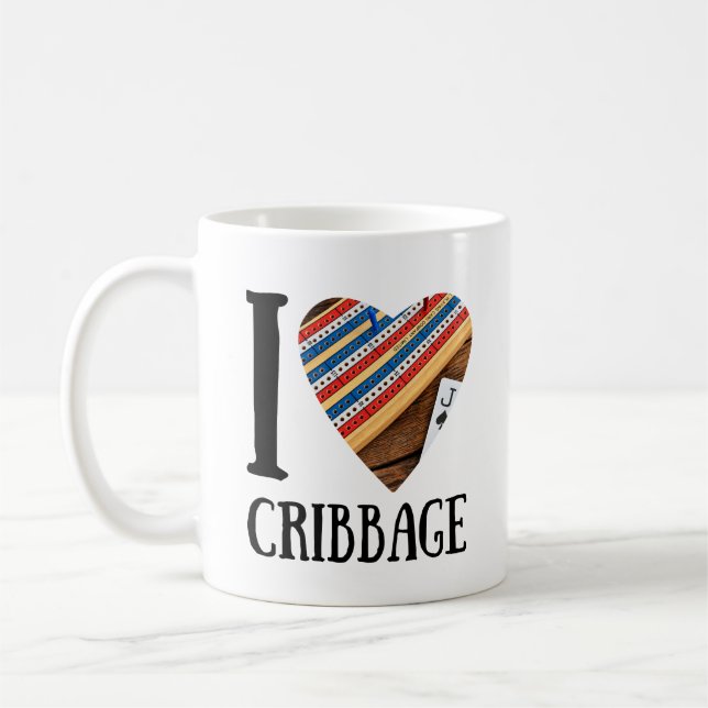 Mug J'aime le cribbage - coeur (Gauche)