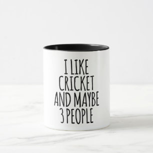 Mug J'Aime Le Cricket Et Peut-Être 3 Personnes