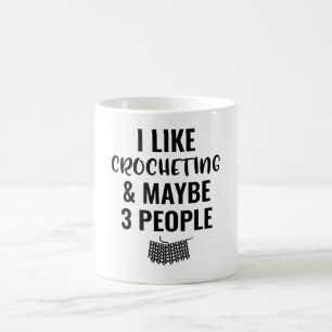 Mug J'Aime Le Crochet Et Peut-Être 3 Personnes