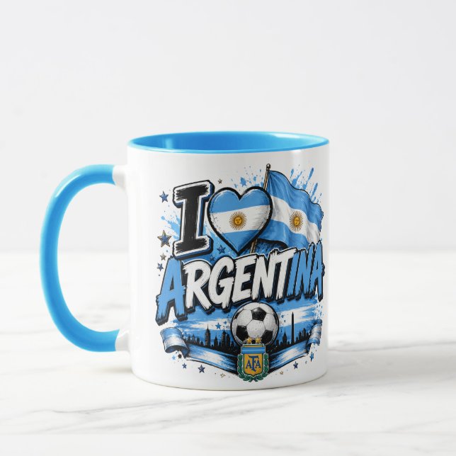 Mug J'aime le design de football argentin | Argentinie (Gauche)