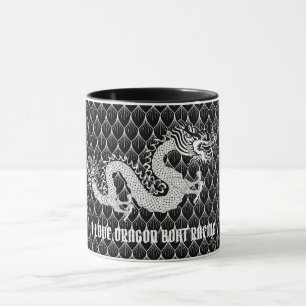 Mug J'aime le dragon noir et blanc de régate de drago