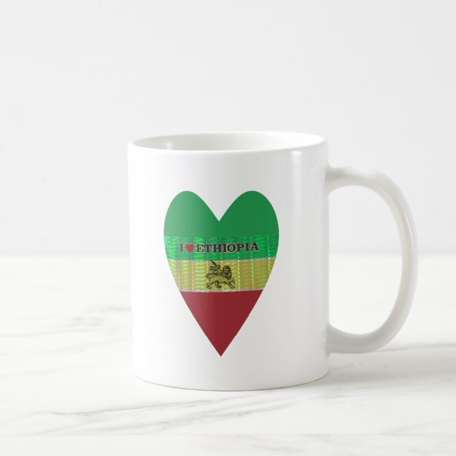 Mug J'aime le drapeau - Amour Ethiopie | Rouge Or Vert (Droite)