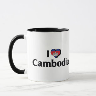 Mug J'aime le drapeau cambodgien