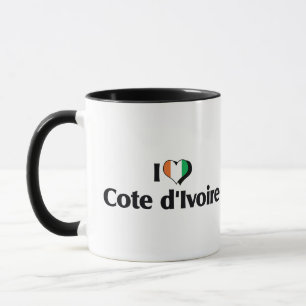 Mug J'aime le drapeau de la Côte d'Ivoire
