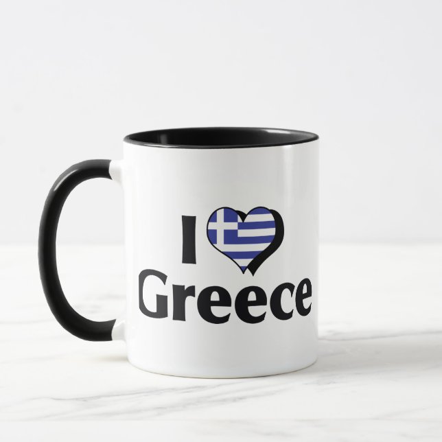 Mug J'aime le drapeau de la Grèce (Gauche)