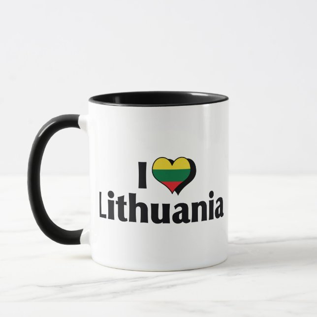 Mug J'aime le drapeau de la Lituanie (Gauche)