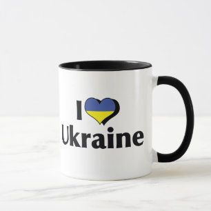 Mug J'aime le drapeau de l'Ukraine