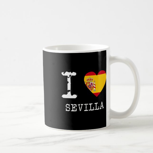 Mug J'aime le drapeau de Séville en Espagne  (Droite)