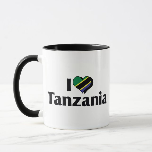 Mug J'aime le drapeau de Tanzanie (Gauche)