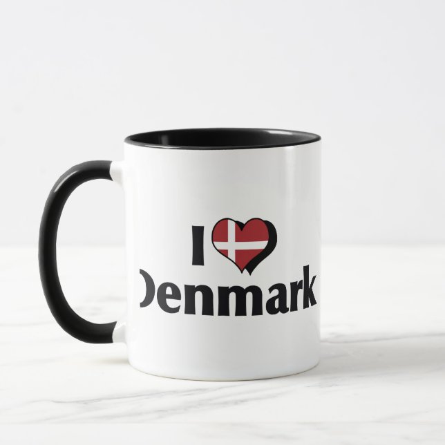 Mug J'aime le drapeau du Danemark (Gauche)