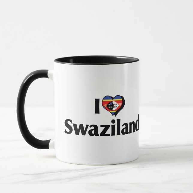 Mug J'aime le drapeau du Swaziland (Gauche)