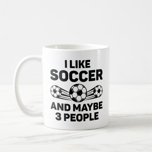 Mug J'Aime Le Football Et Peut-Être 3 Personnes (Gauche)