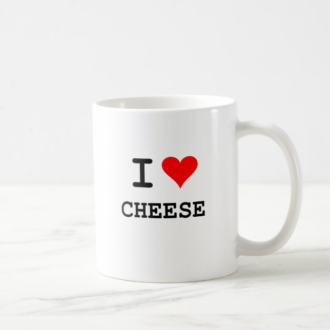 Mug J'aime le fromage (le lettrage noir) (Droite)