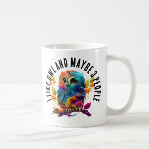 MUG J'AIME LE HIBOU ET PEUT-ÊTRE 3 PERSONNES
