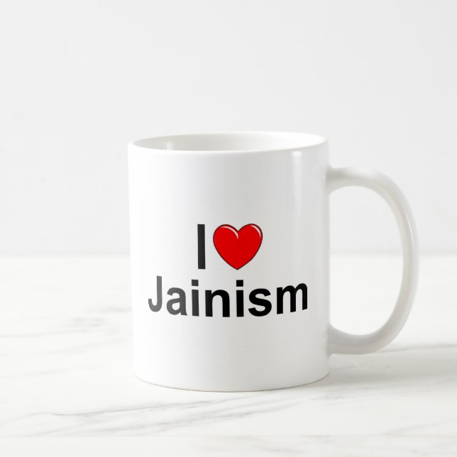 Mug J'aime le jaïnisme (de coeur) (Droite)
