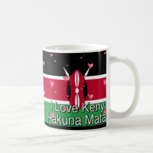 Mug J'aime le Kenya et impression d'art "Hakuna Matata