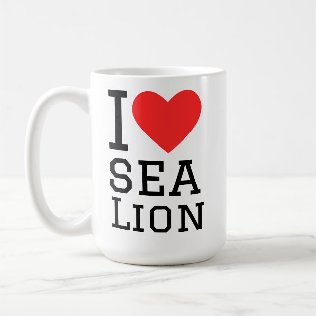 Mug J'aime le lion de mer (Gauche)