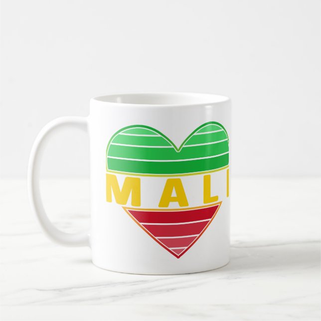 Mug J'aime le Mali, coeur malien (Gauche)