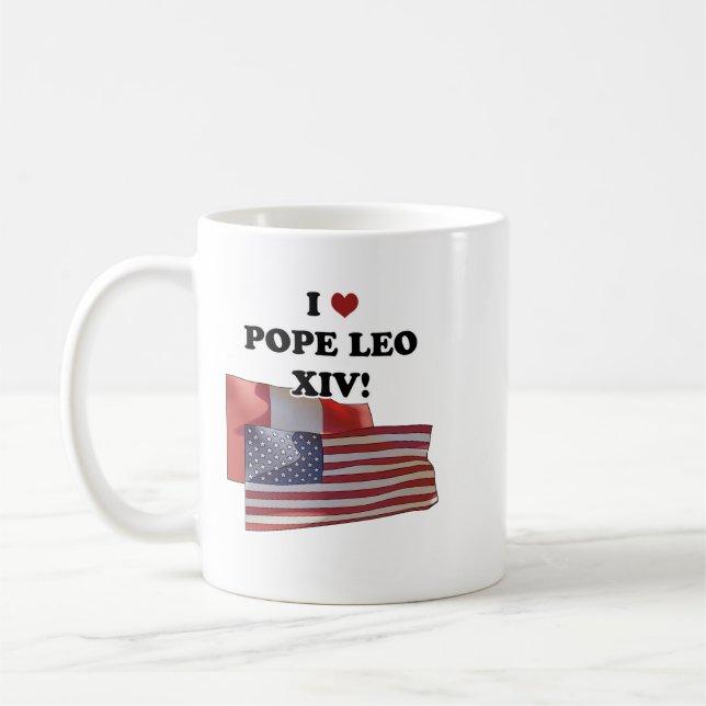 Mug J'Aime Le Pape Leo XIV ! (Gauche)