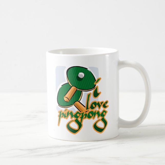 Mug J'aime le ping-pong que nous aimons le ping-pong (Droite)