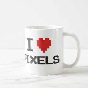 Mug J'aime le rétro gamer 8bit de coeur pixelated par