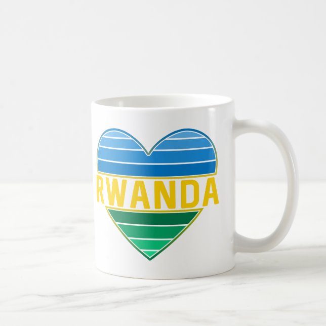 Mug J'aime le Rwanda, le coeur rwandais rwandais (Droite)