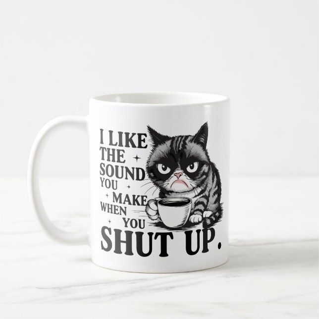 Mug J'aime le son que tu fais quand tu te tais chat (Gauche)