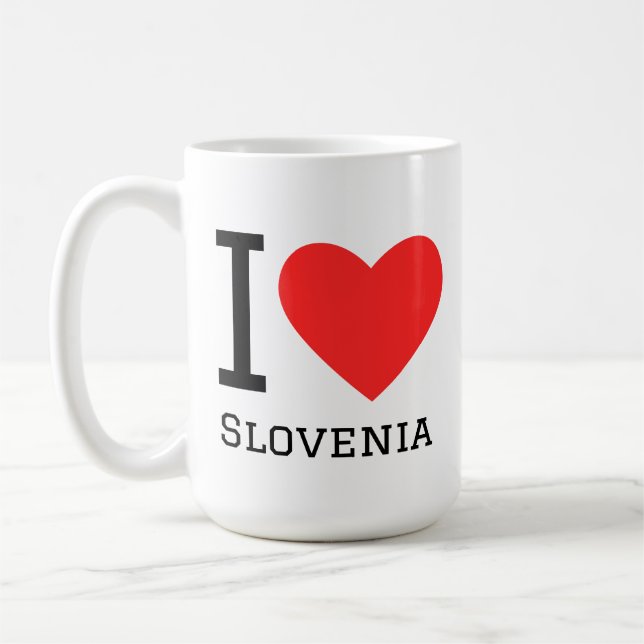 Mug J'aime le sticker carré slovénie (Gauche)