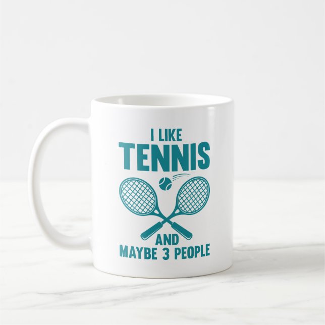 Mug J'Aime Le Tennis Et Peut-Être 3 Personnes (Gauche)