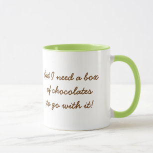 Mug J'aime le thé vert mais j'ai besoin de chocolat !