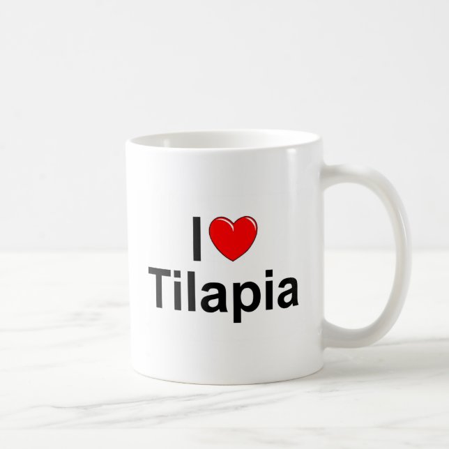 Mug J'aime le Tilapia (de coeur) (Droite)