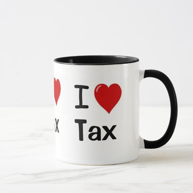 Mug J'aime le triple d'impôts de coeur des impôts I (Droite)