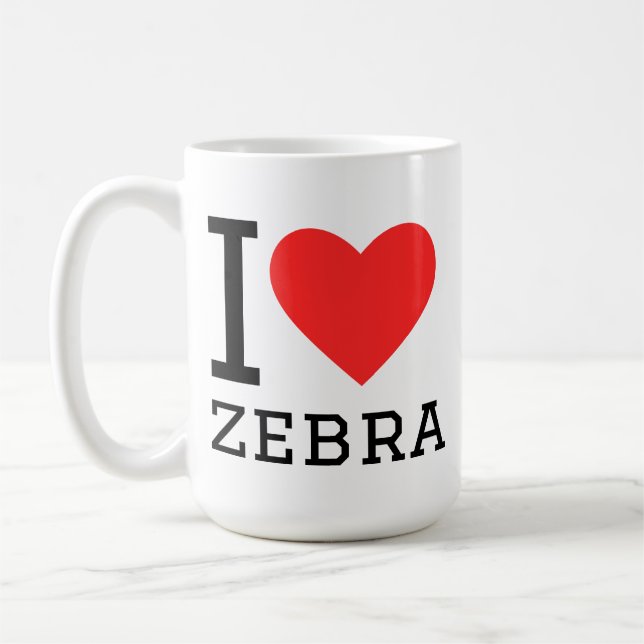 Mug J'aime le zèbre (Gauche)
