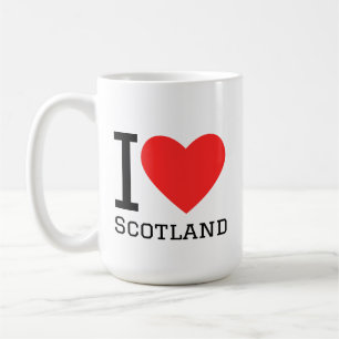 Mug J'aime l'Écosse autocollant carré