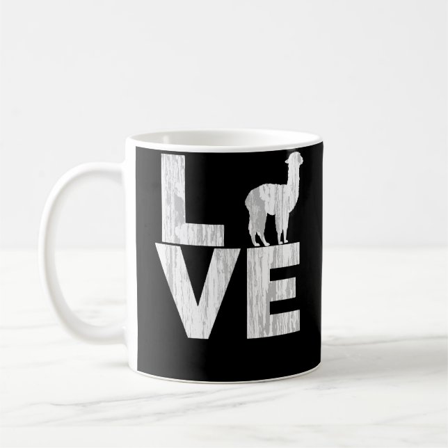 Mug J'aime l'effet affligé par ton des alpaga deux (Gauche)