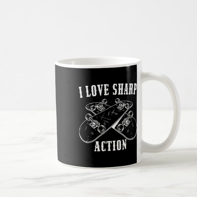 Mug J'aime les amateurs de skateboard d'action trancha (Droite)
